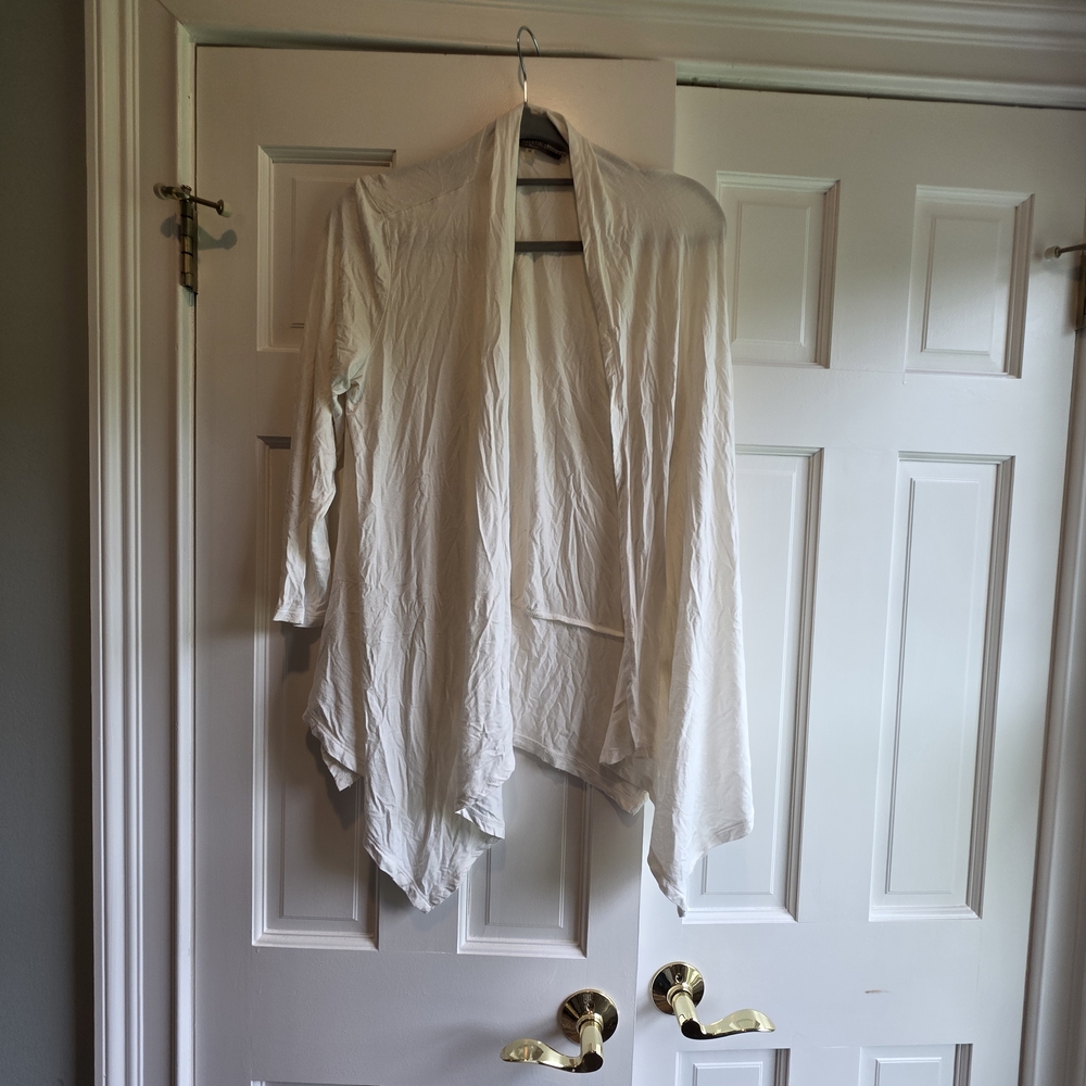 Elegant Cream Open Front Cardigan - Size Medium